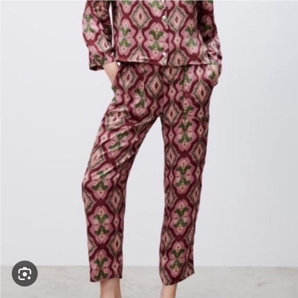Zara Patterned Womens Pants sz S - Picture 1 of 9